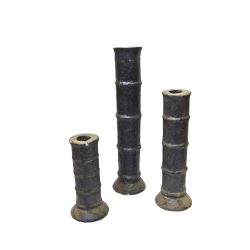 Świecznik betonowy rustykalny wąski 30cm Czarny